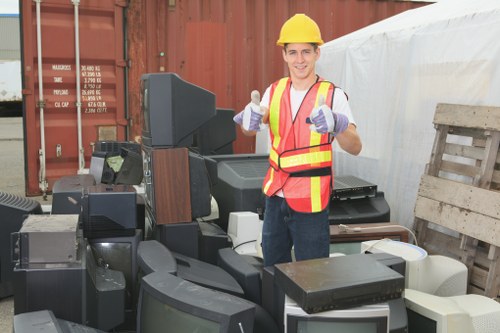 Waste clearance trucks operating in East London