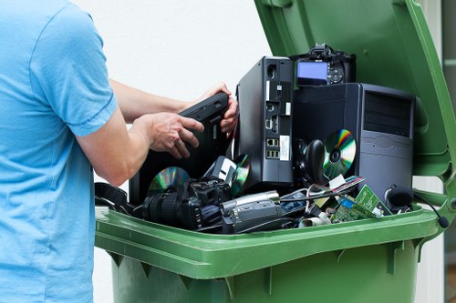 Electronic waste being collected for recycling in East London