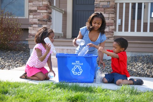 Different types of waste bins used in East London